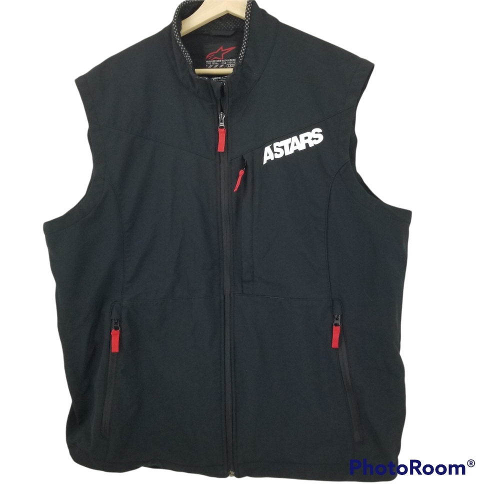 ASTARS MOTOCROSS BLACK GRAPHIC VEST WITH POCKETS